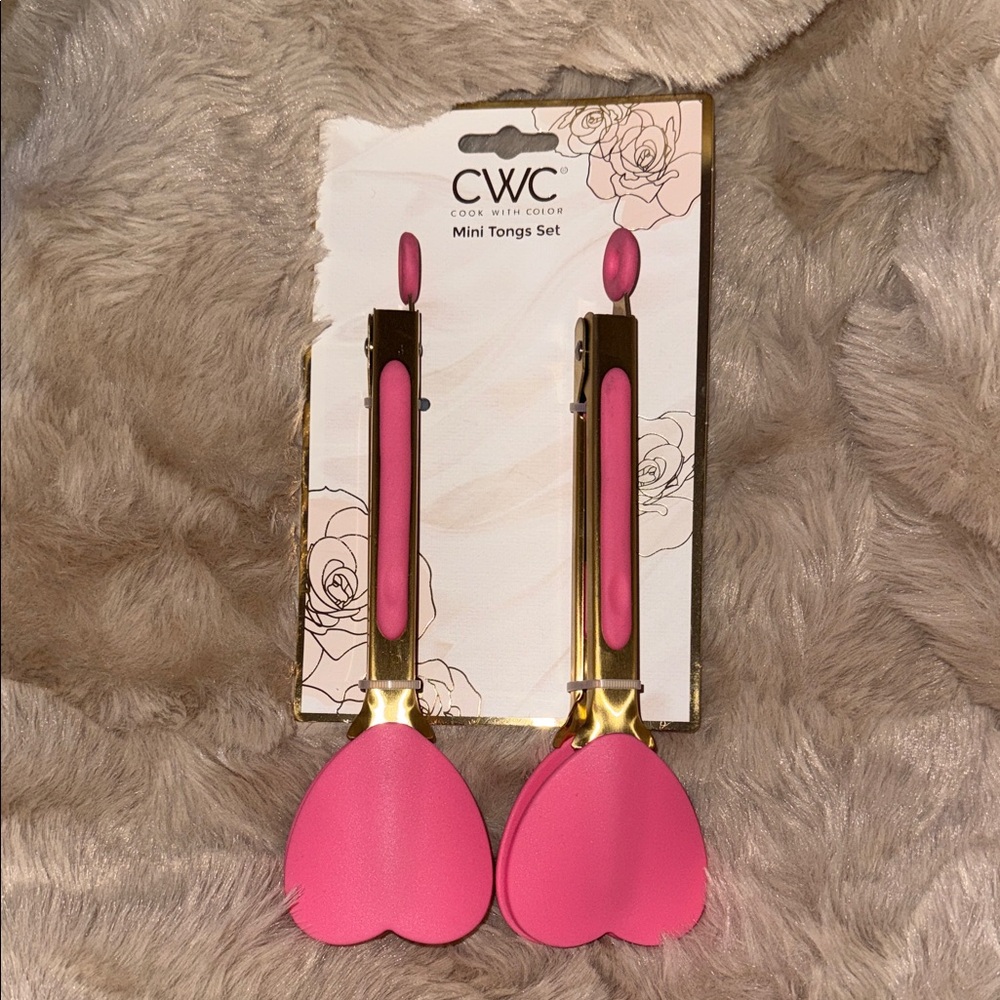 CWC Pink Mini Tongs Set